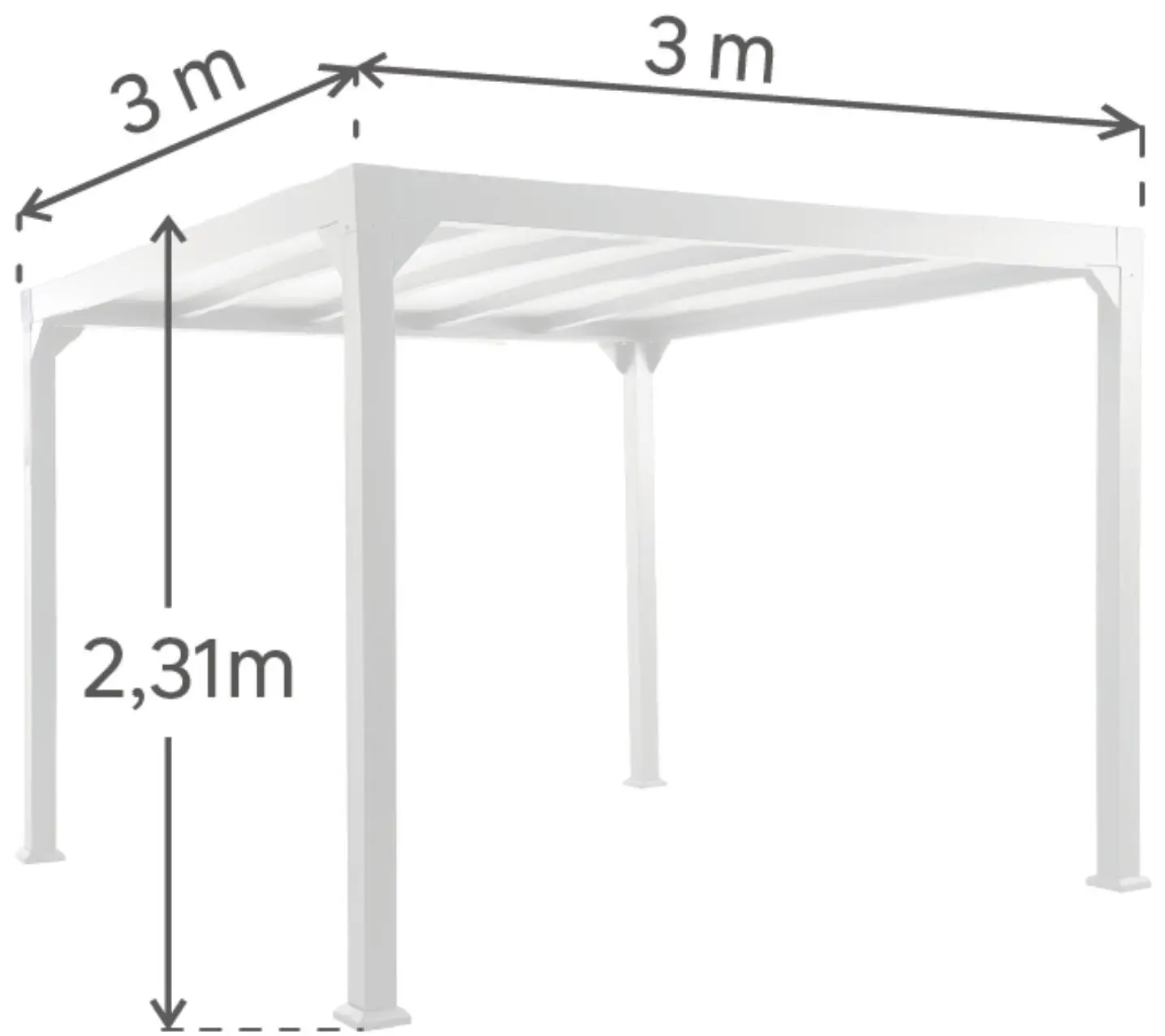 Садовый павильон Naterial Borea 3x3m (Anthracite) - 5