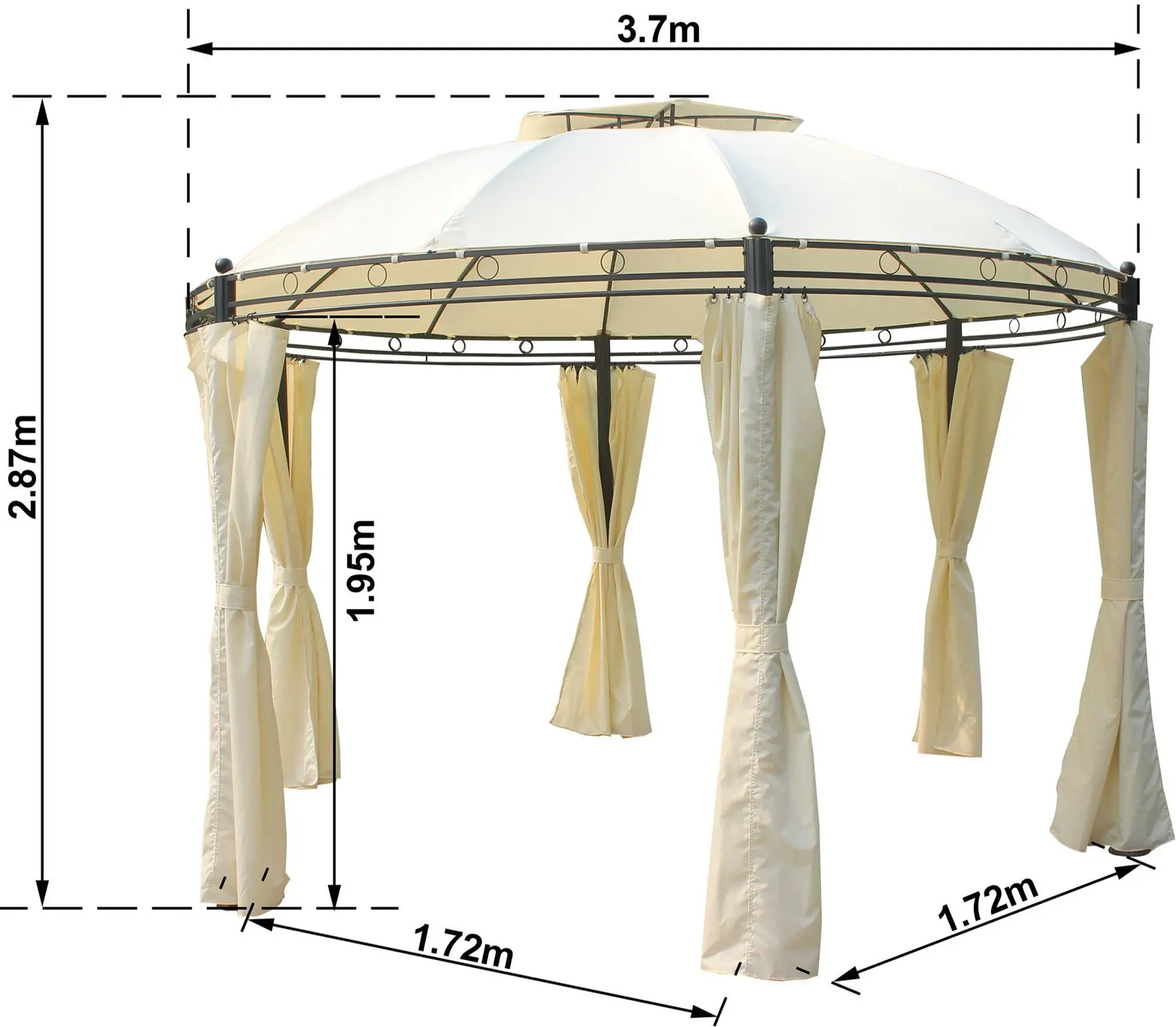 Садовый павильон Naterial Kiosk 3.7x3.7m (Beige) - 6