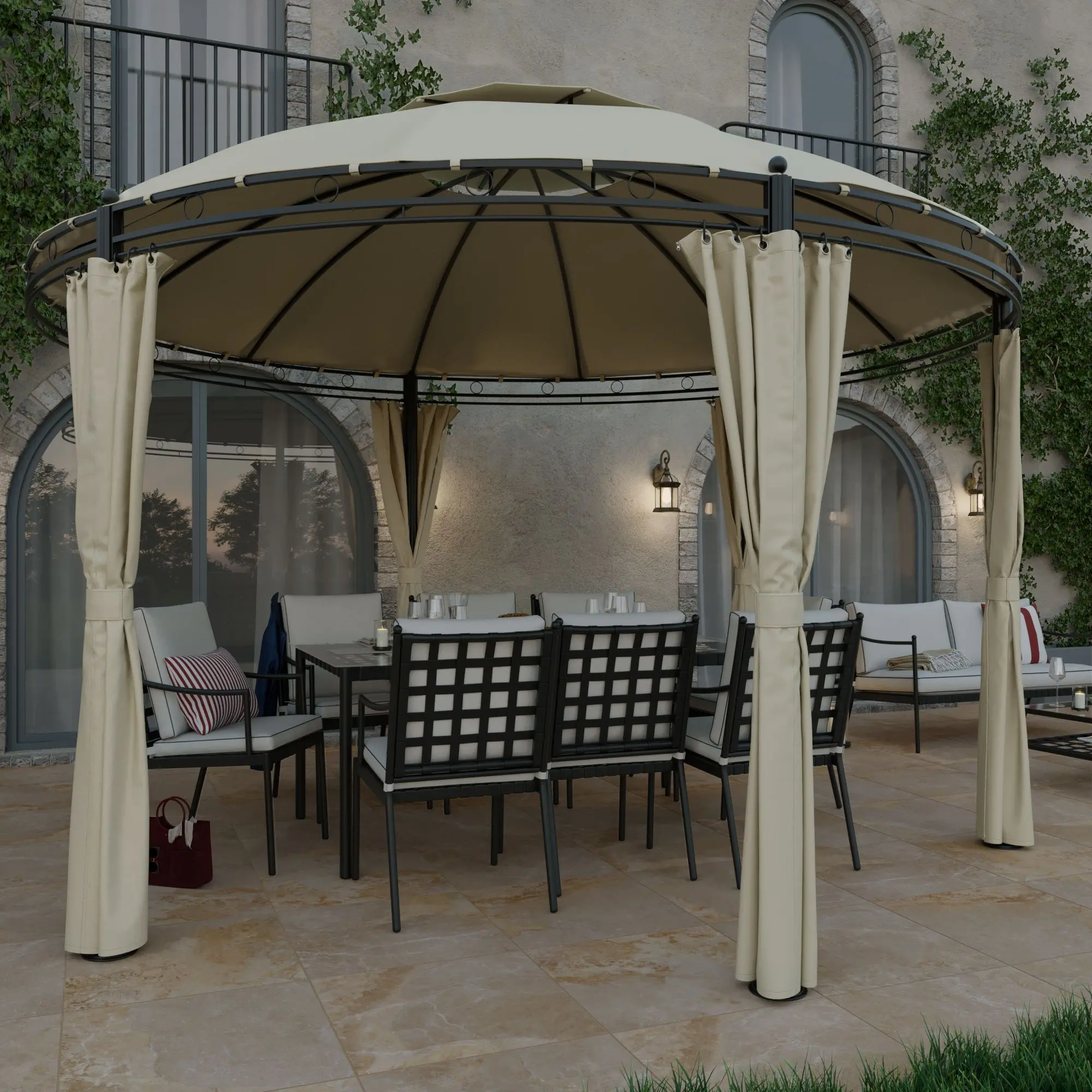 Садовый павильон Naterial Kiosk 3.7x3.7m (Beige) - 7