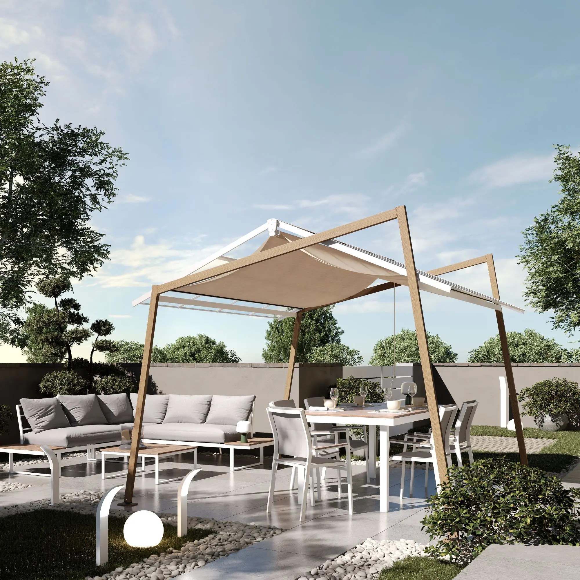Садовый павильон Naterial Oxia 4x3m (Beige) - 7