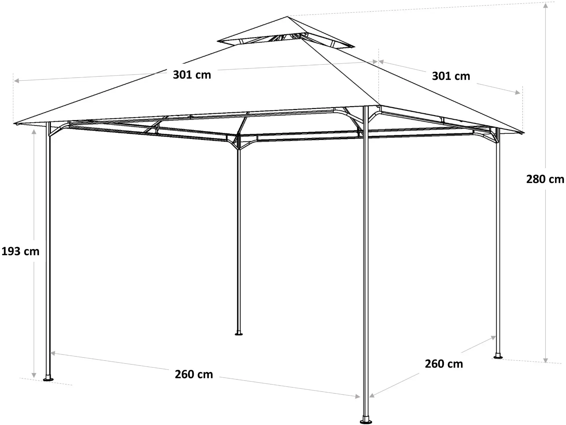 Pavilion de gradina Naterial Oxis 3.01х3.01m (Beige) - 6