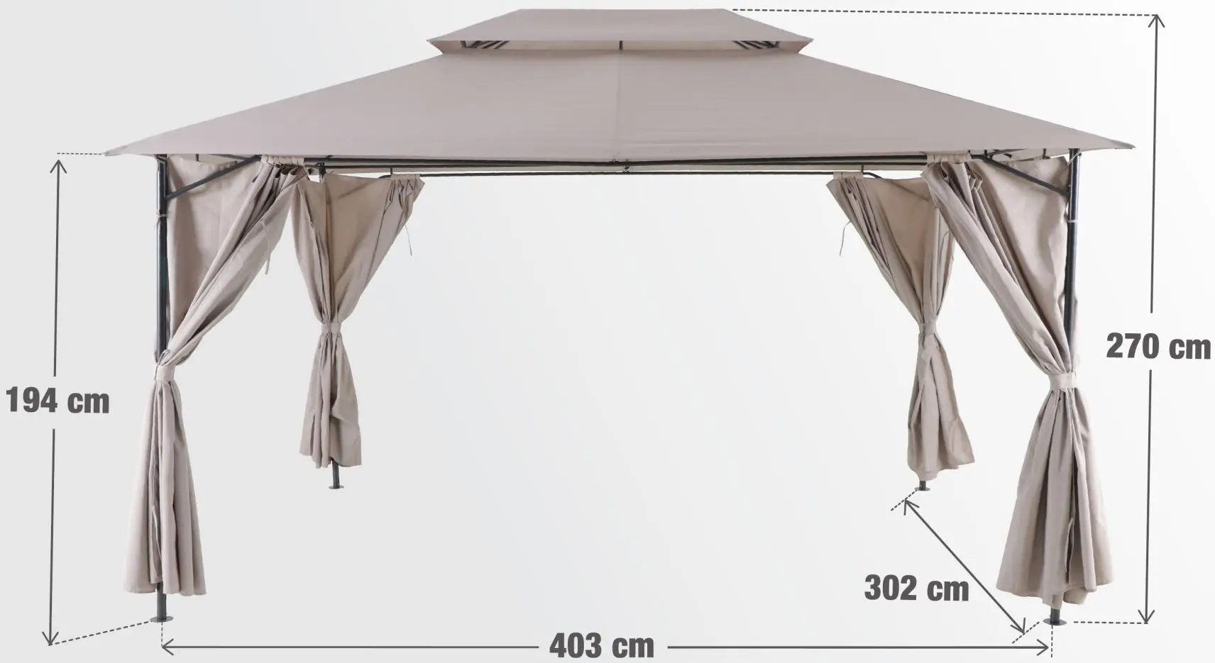 Садовый павильон Naterial Oxis 4x3m (Beige) - 2