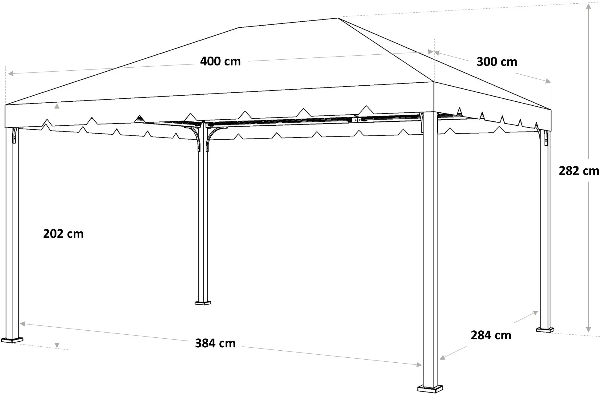 Pavilion de gradina Naterial Ysisi 4x3m (Beige) - 4