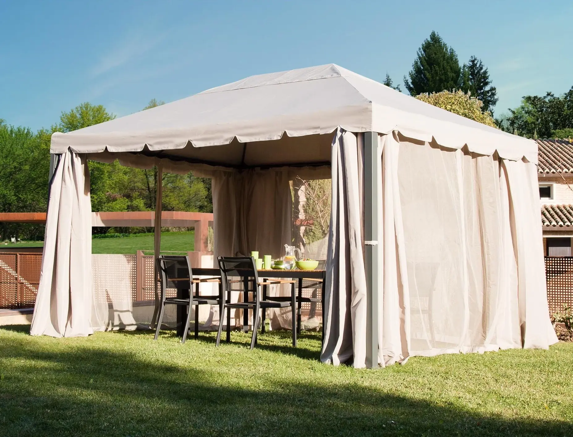 Pavilion de gradina Naterial Ysisi 4x3m (Beige) - 8