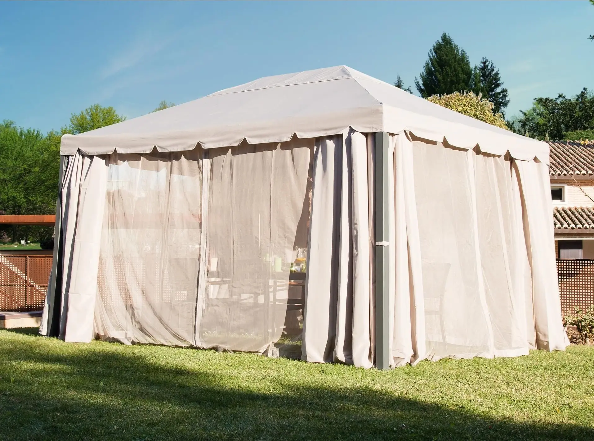 Pavilion de gradina Naterial Ysisi 4x3m (Beige) - 9