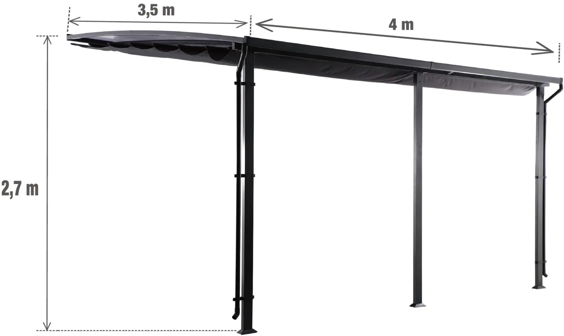 Садовый павильон пристенный Naterial Yena 4x3.5m (Anthracite) - 8