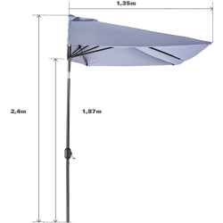 Зонт от солнца Naterial Areka 262x135cm (Grey) Thumb