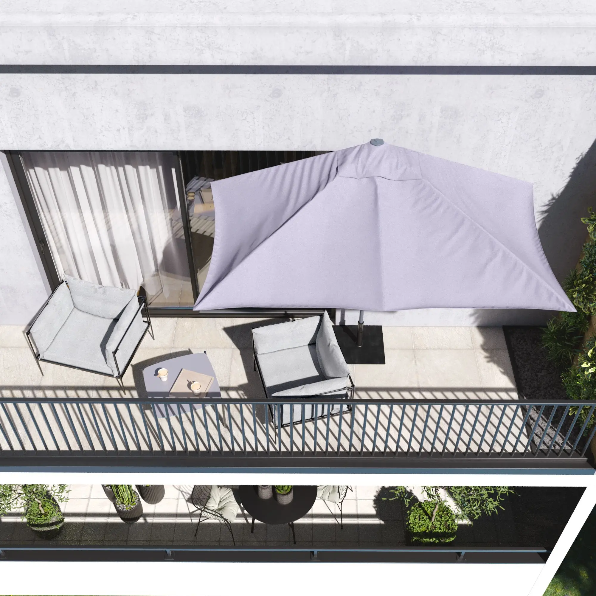 Зонт от солнца Naterial Areka 262x135cm (Grey) - 8