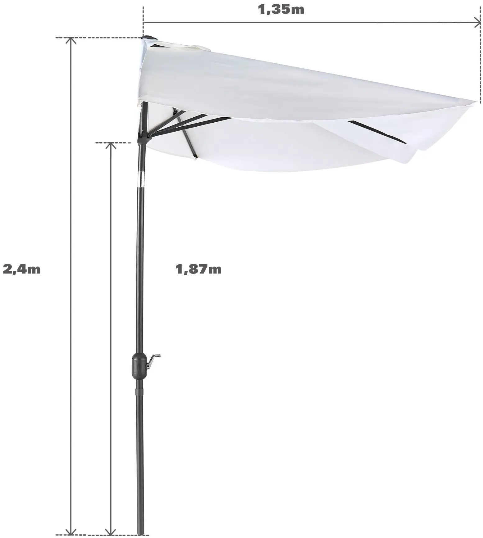 Umbrela de soare Naterial Areka 262x135cm (White) - 8