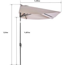 Umbrela de soare Naterial Arkea 262x135cm (Beige) Thumb