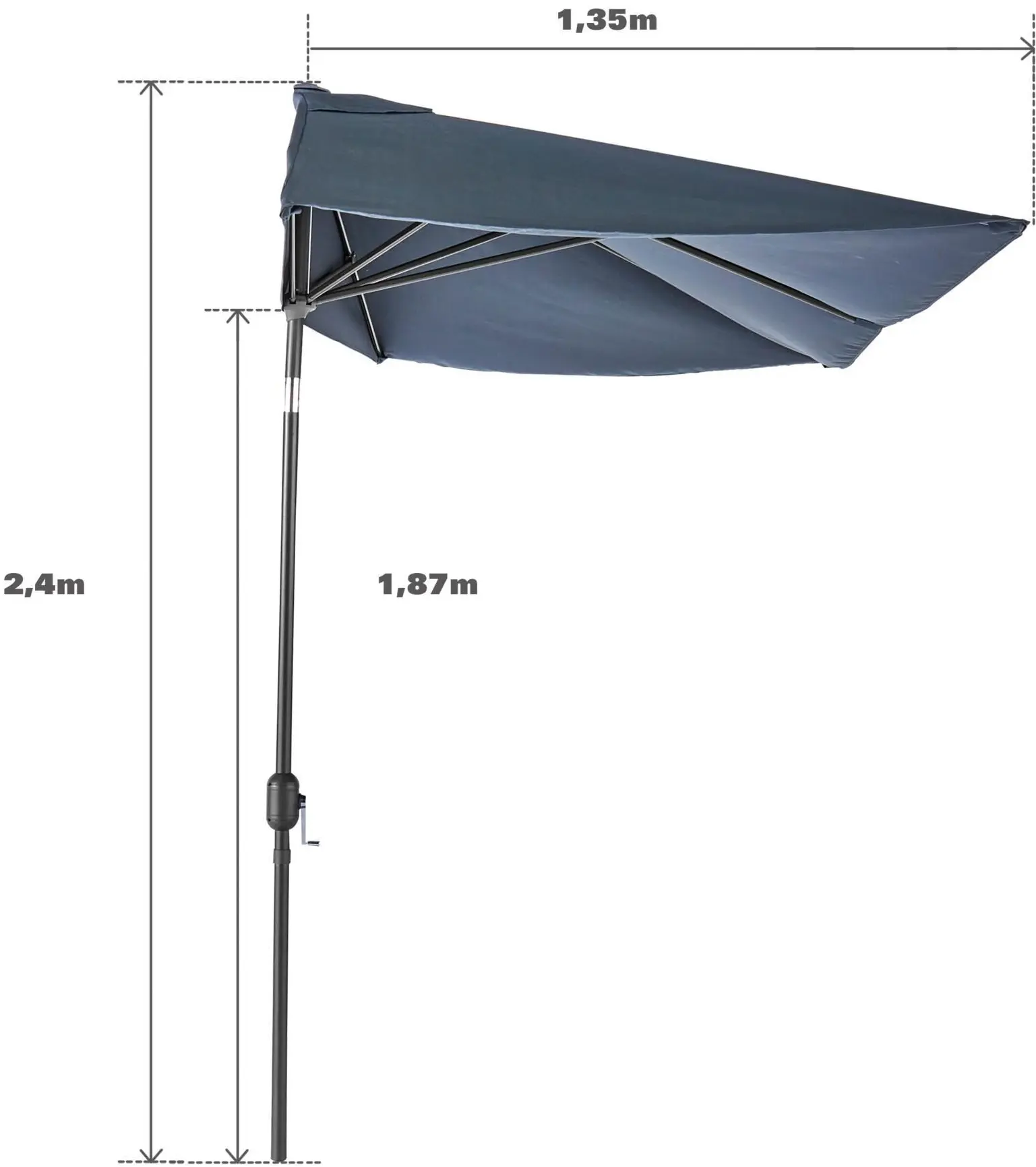 Зонт от солнца Naterial Arkea 262x135cm (Grey) - 8