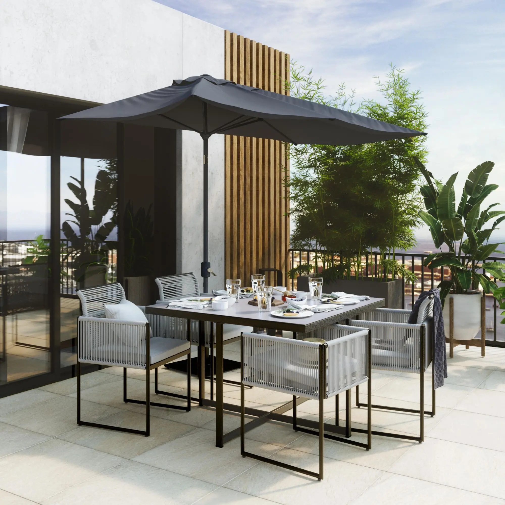 Зонт от солнца Naterial Arkea 262x135cm (Grey) - 9