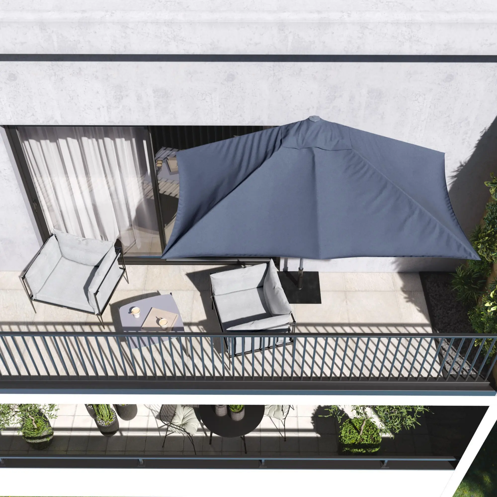 Зонт от солнца Naterial Arkea 262x135cm (Grey) - 10