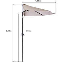 Зонт от солнца Naterial Arkea 268x135cm (Beige) Thumb