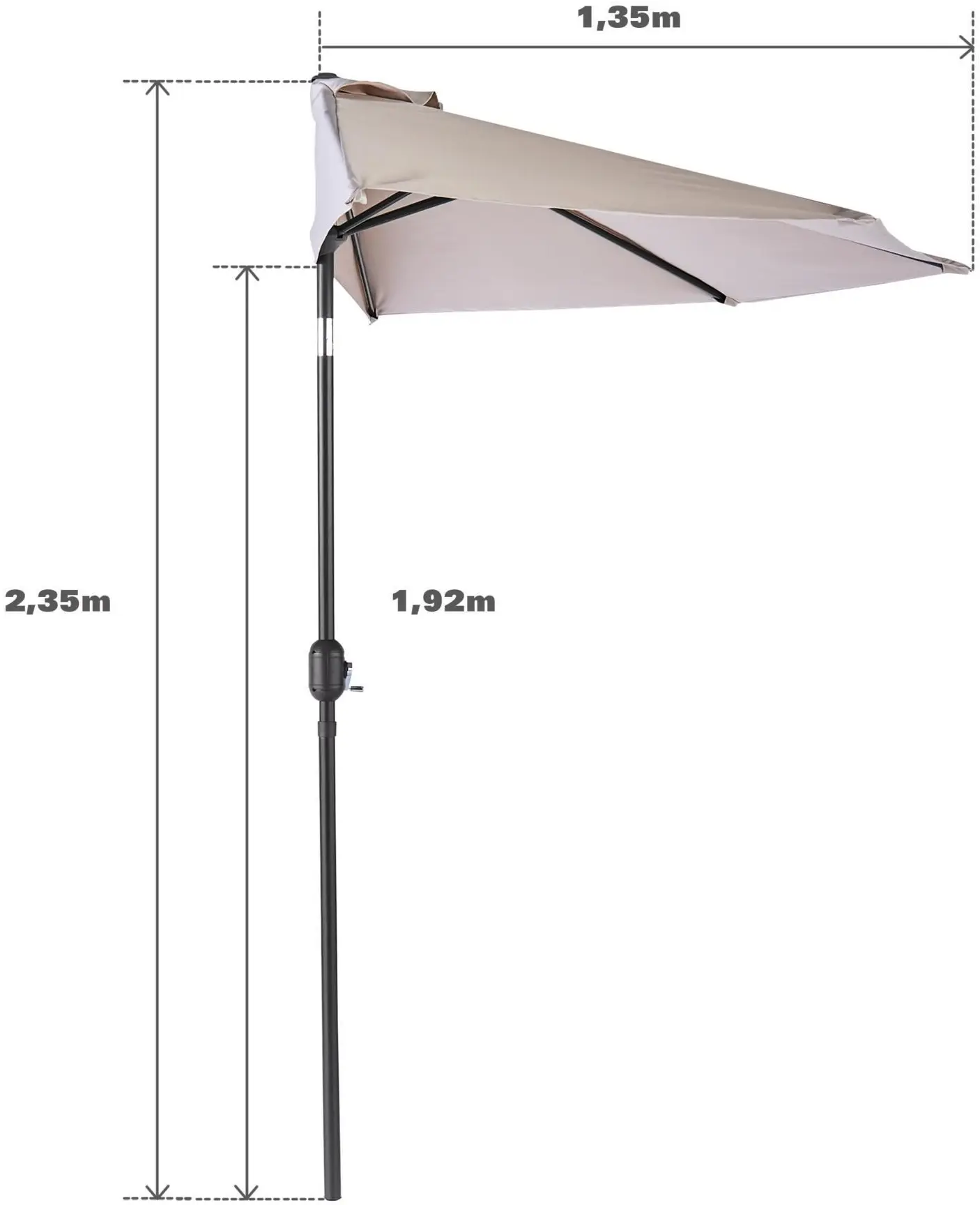 Зонт от солнца Naterial Arkea 268x135cm (Beige) - 8
