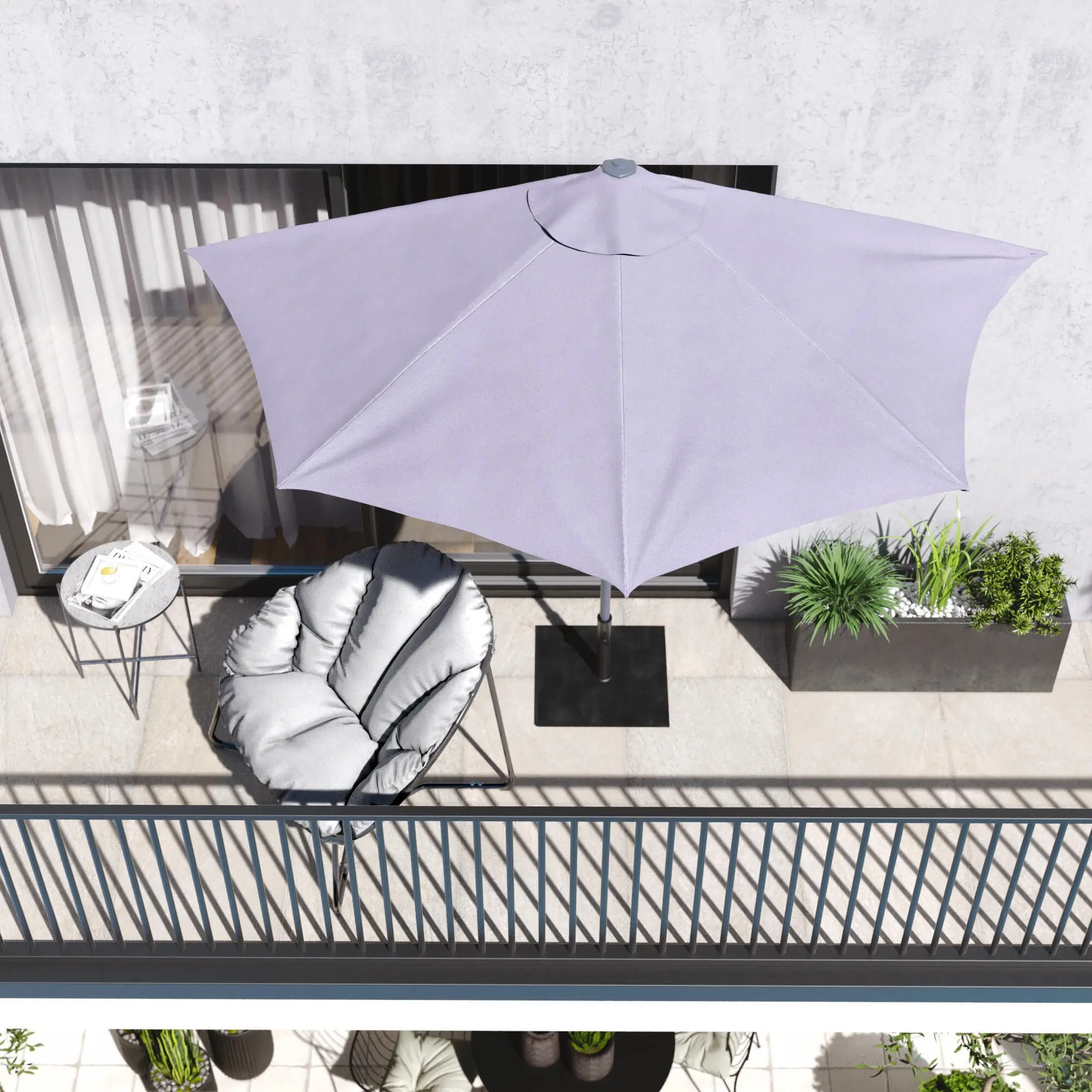 Зонт от солнца Naterial Arkea 268x135cm (Light Gray) - 8