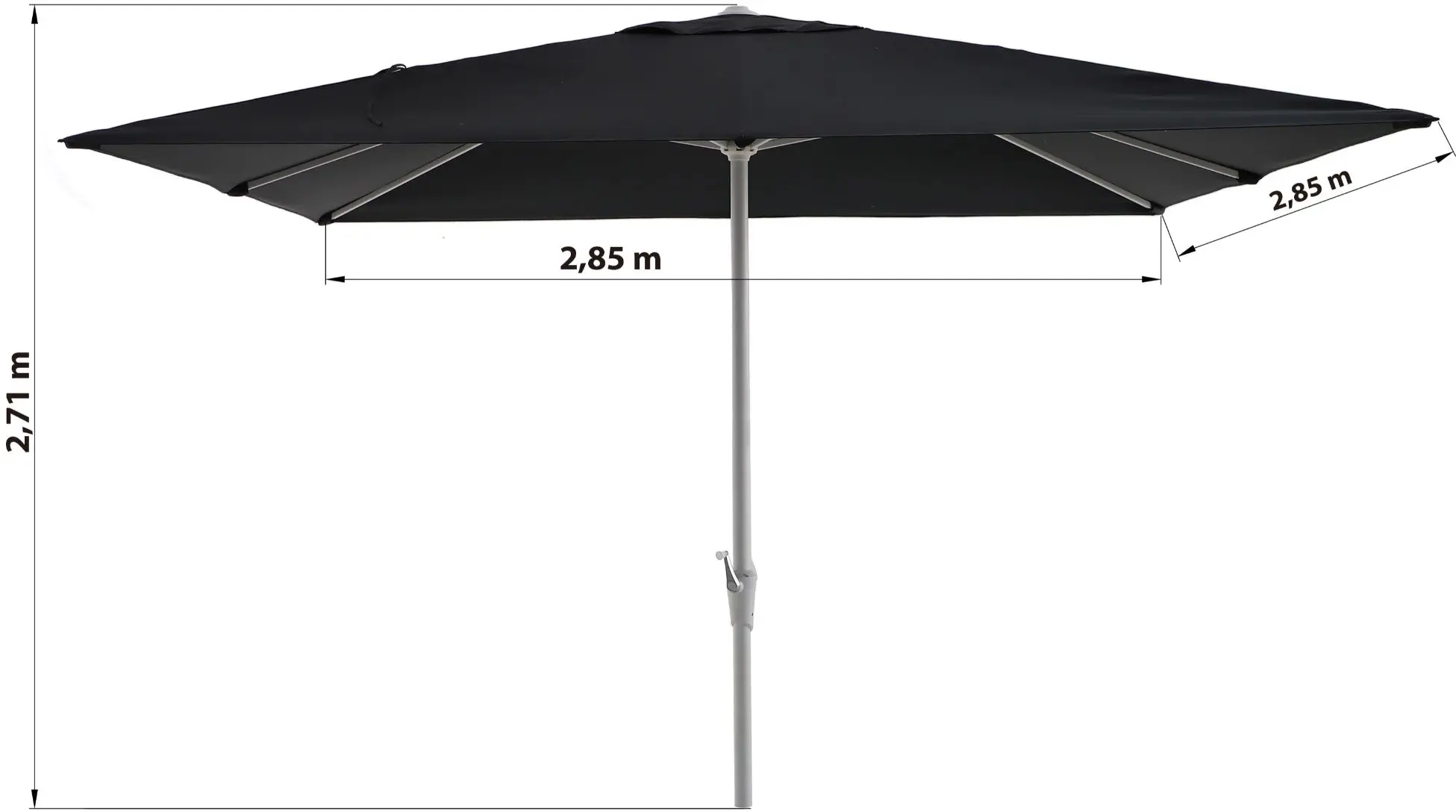 Зонт от солнца Naterial Aura 285x285cm (Anthracite) - 6