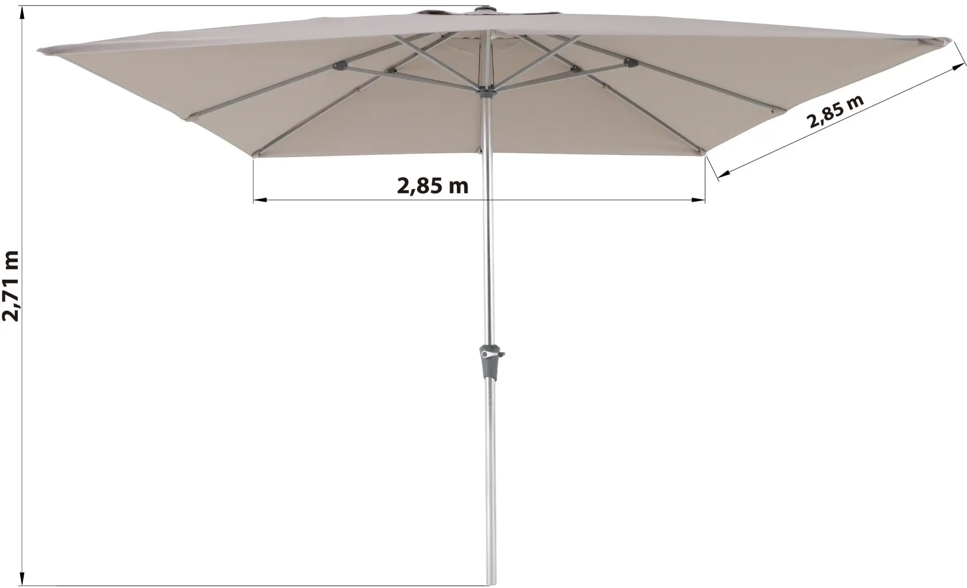 Зонт от солнца Naterial Aura 285x285cm (Beige) - 6