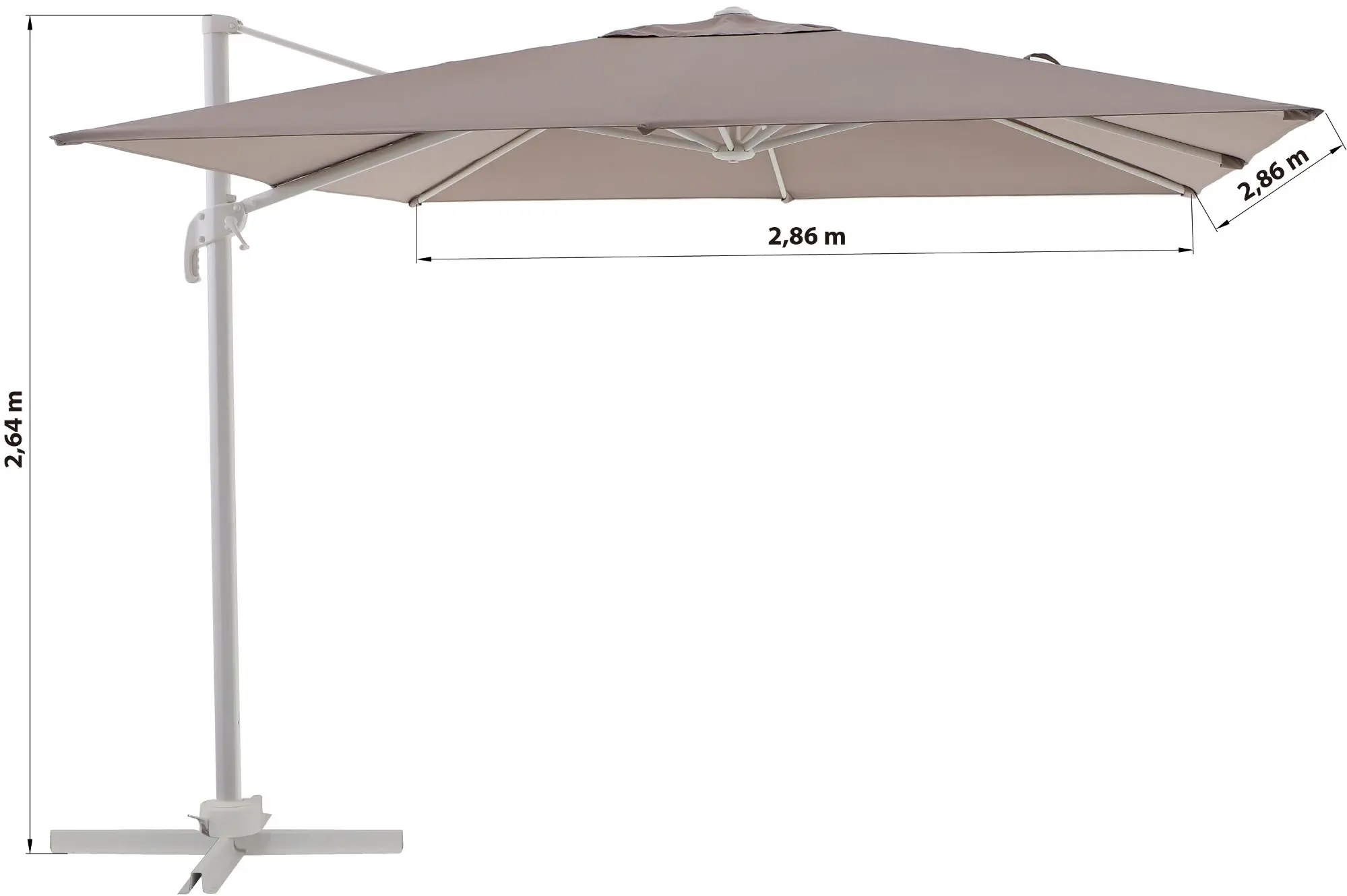 Зонт от солнца Naterial Aura 286x286cm (Beige) - 7