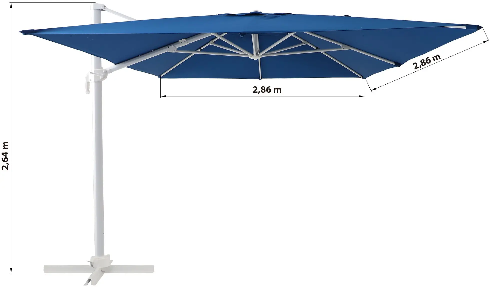 Зонт от солнца Naterial Aura 286x286cm (Blue) - 5