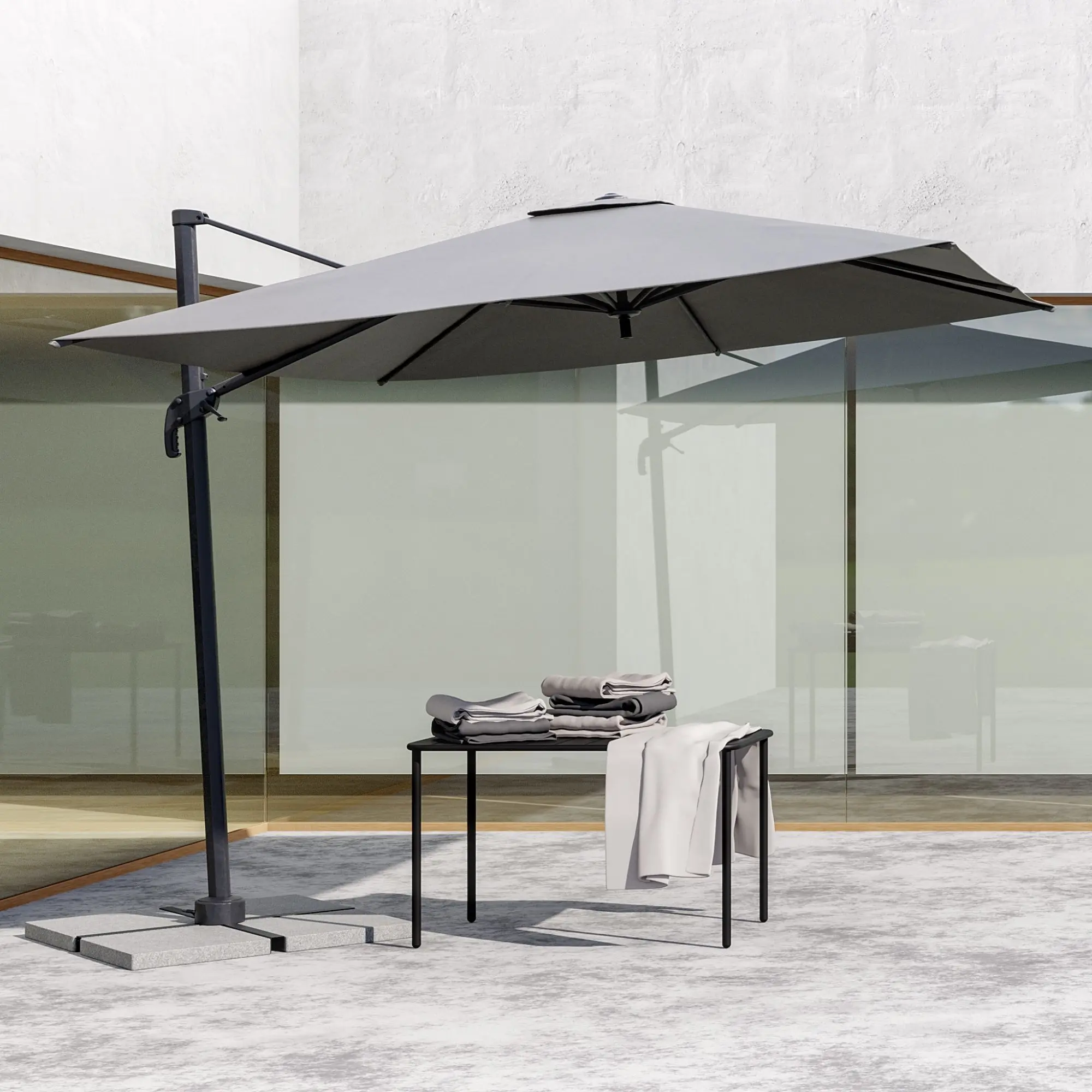Зонт от солнца Naterial Aura 286x286cm (Grey) - 6