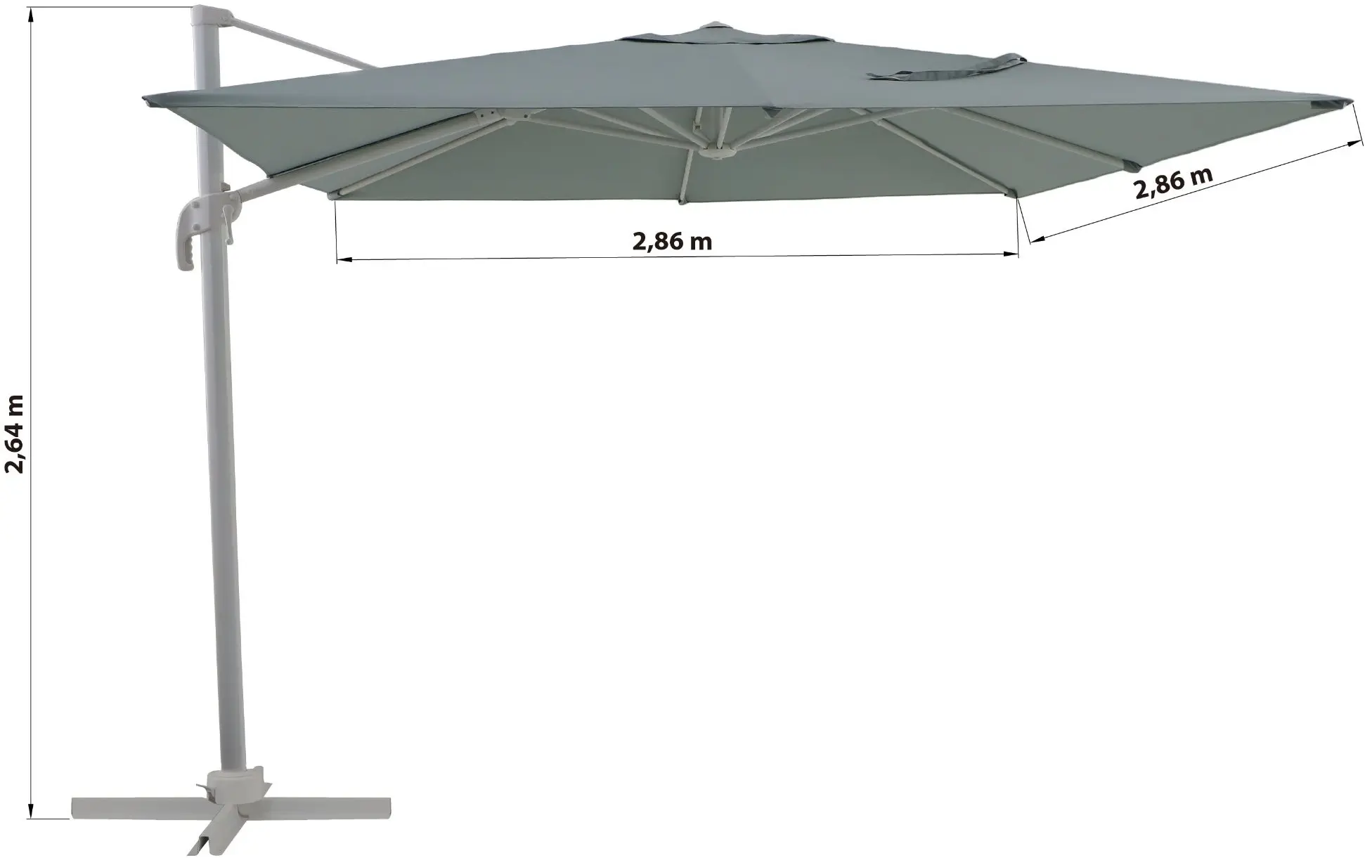 Зонт от солнца Naterial Aura 286x286cm (Light Green) - 6