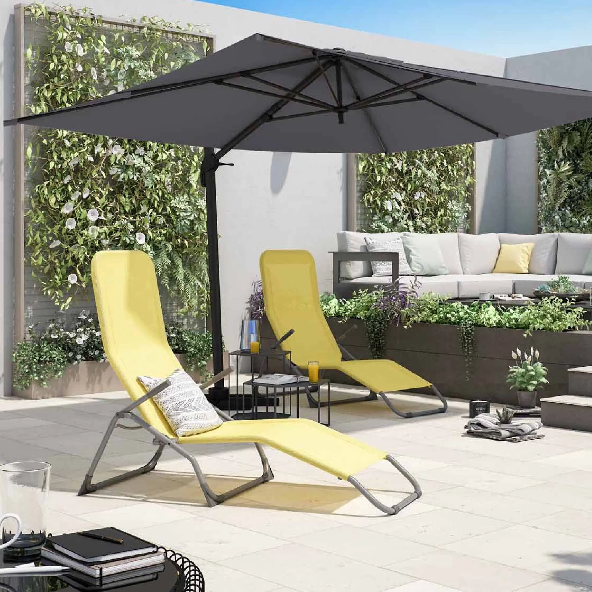 Зонт от солнца Naterial Aura 290x390cm (Grey) - 7