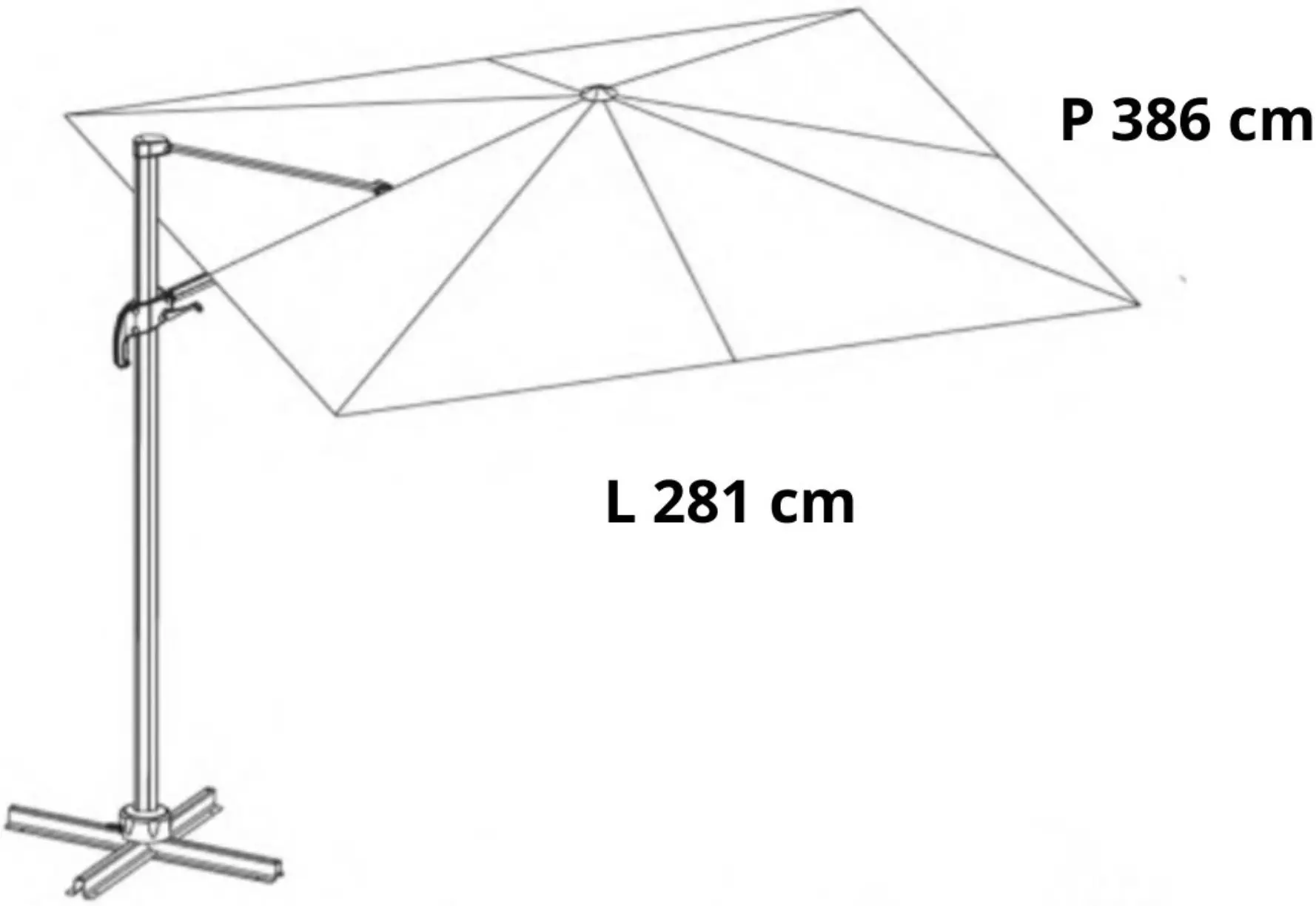 Зонт от солнца Naterial Aura 386x281cm (Taupe) - 6