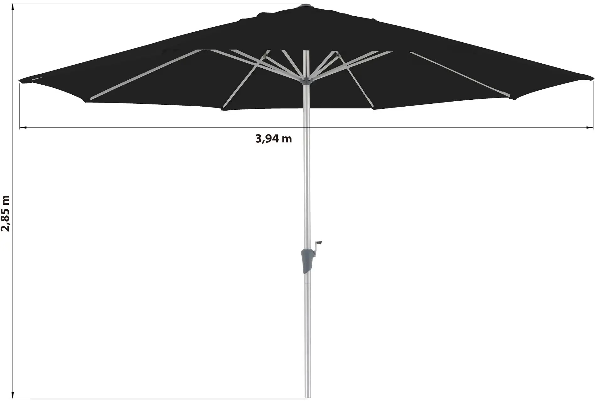Зонт от солнца Naterial Aura 394cm (Anthracite) - 5