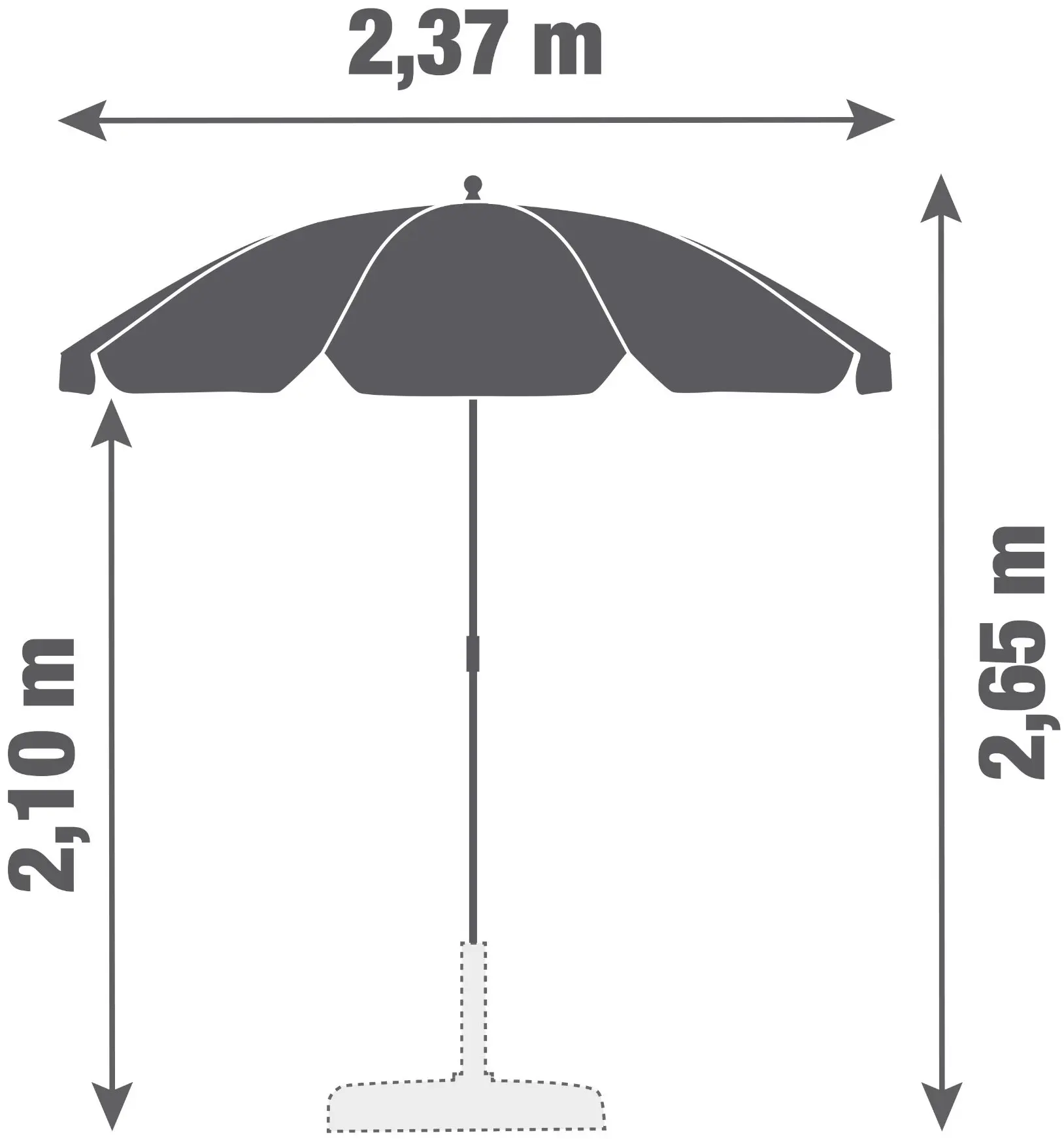 Зонт от солнца Naterial Bigrey 237cm (Beige) - 2