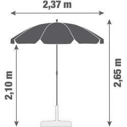 Зонт от солнца Naterial Bigrey 237cm (Grey) Thumb