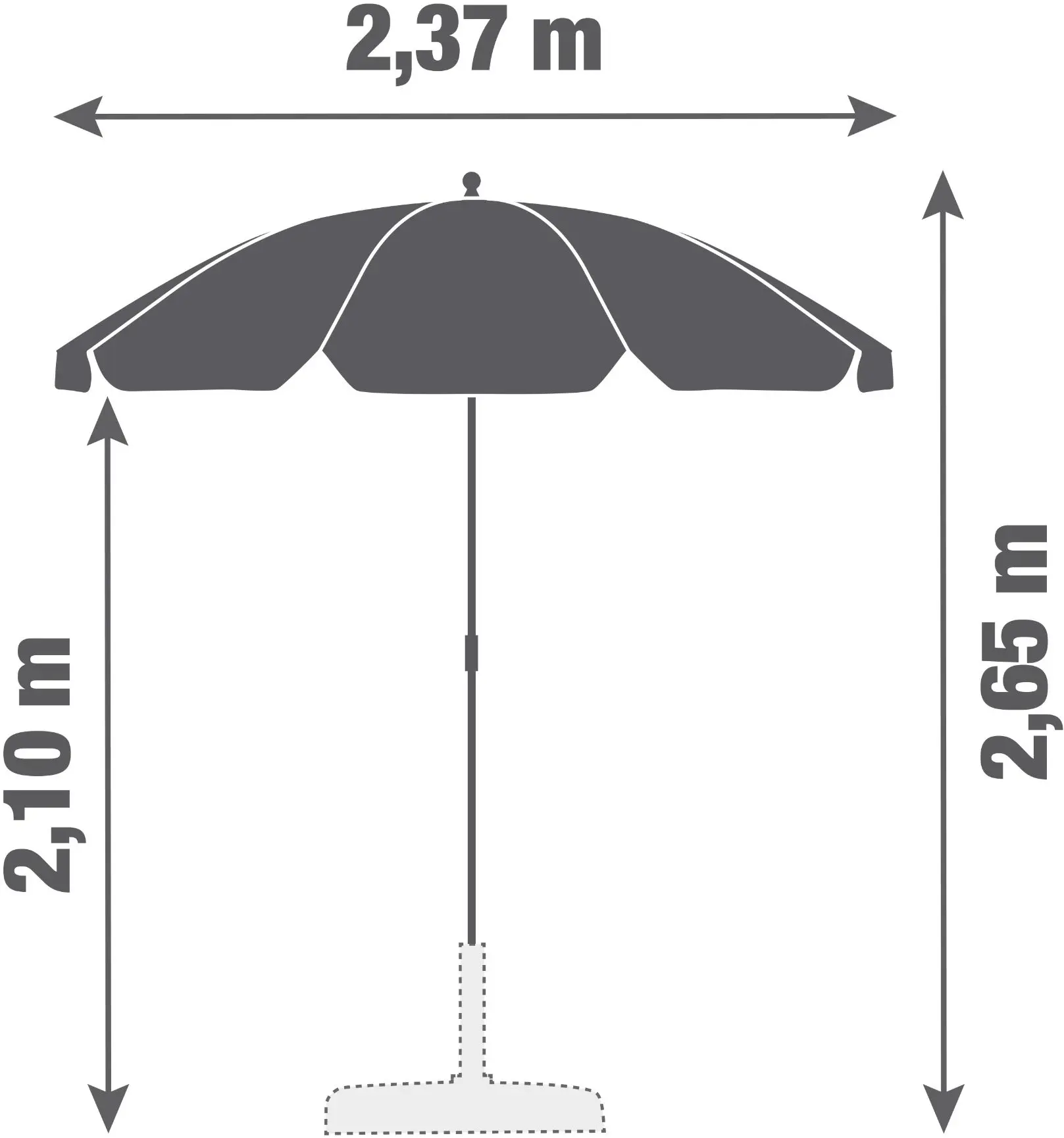 Зонт от солнца Naterial Bigrey 237cm (Red) - 2