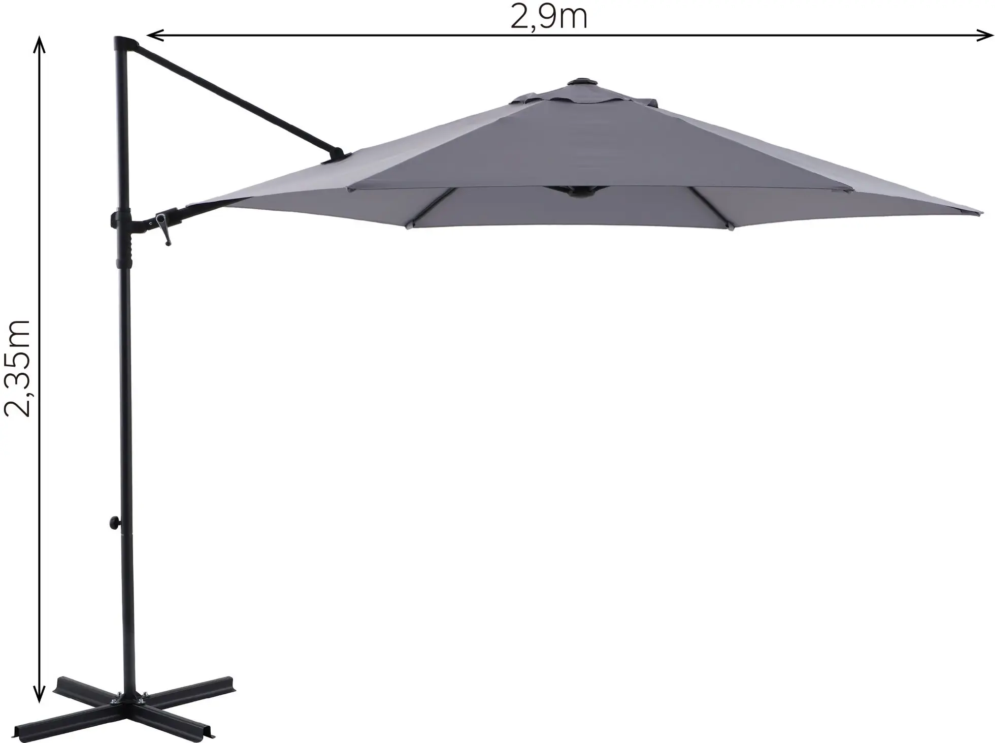 Umbrela de soare Naterial Polar II 290cm (Grey) - 7