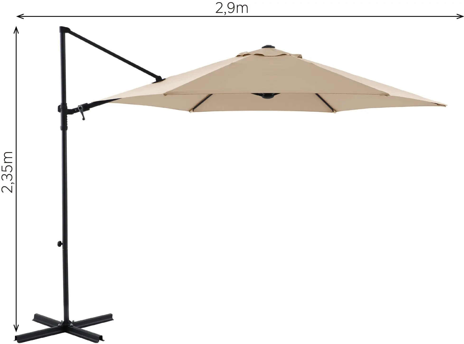 Зонт от солнца Naterial Polar II 290cm (Taupe) - 8