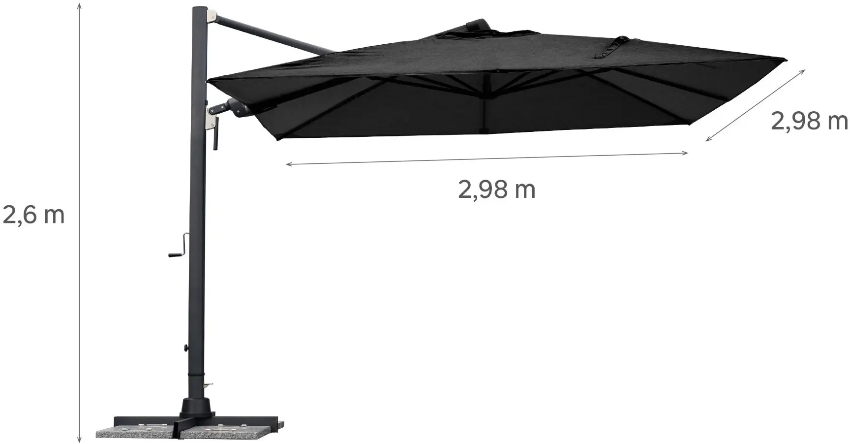 Зонт от солнца Naterial Sombra 298cm (Anthracite) - 7