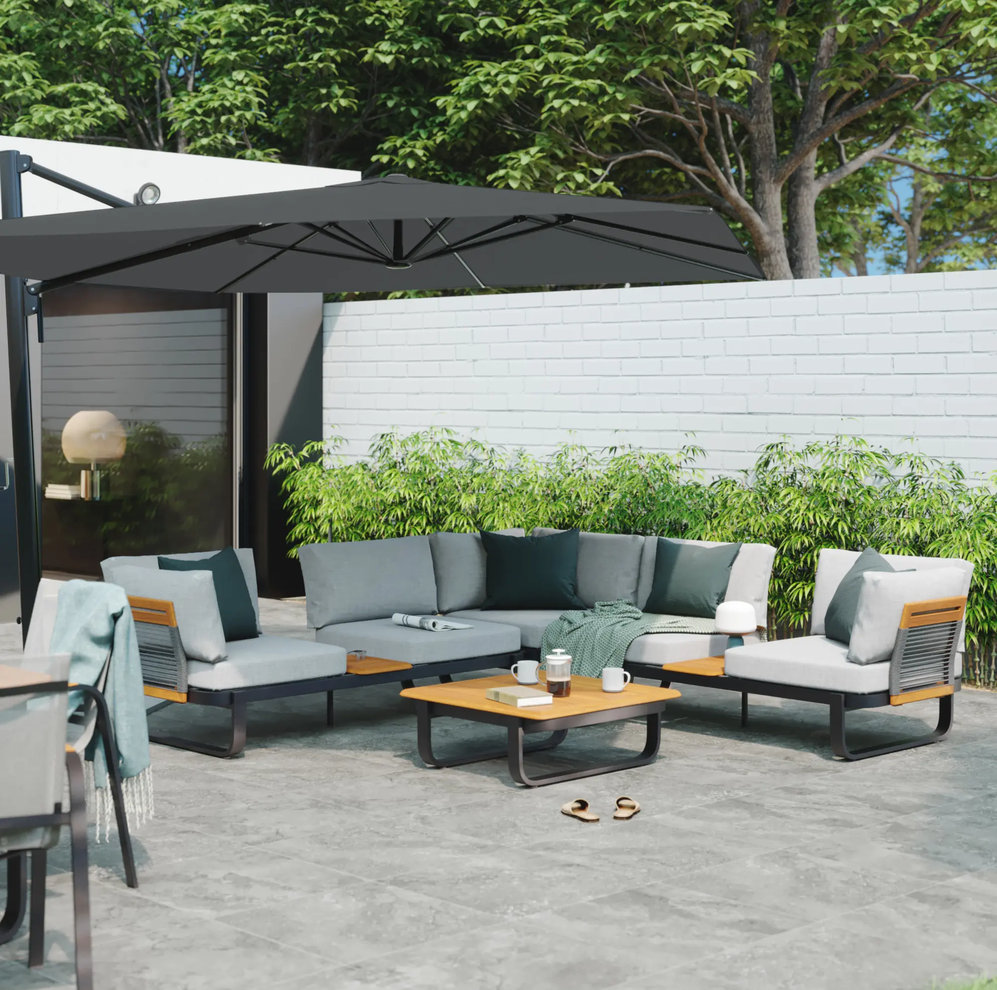 Зонт от солнца Naterial Sombra 298cm (Light Gray) - 8