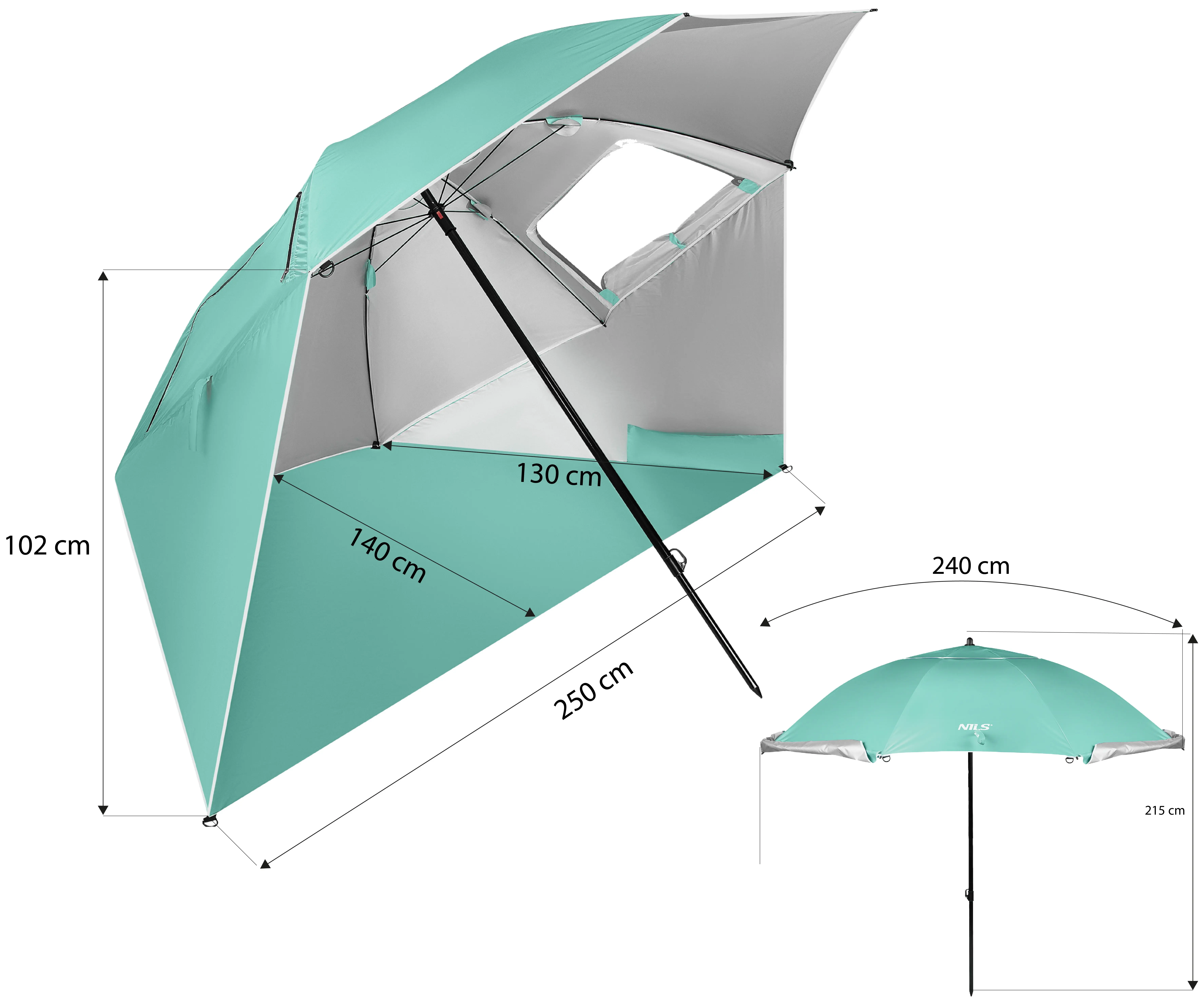 Umbrela de plaja Nils NC17114 (Green Light) - 2