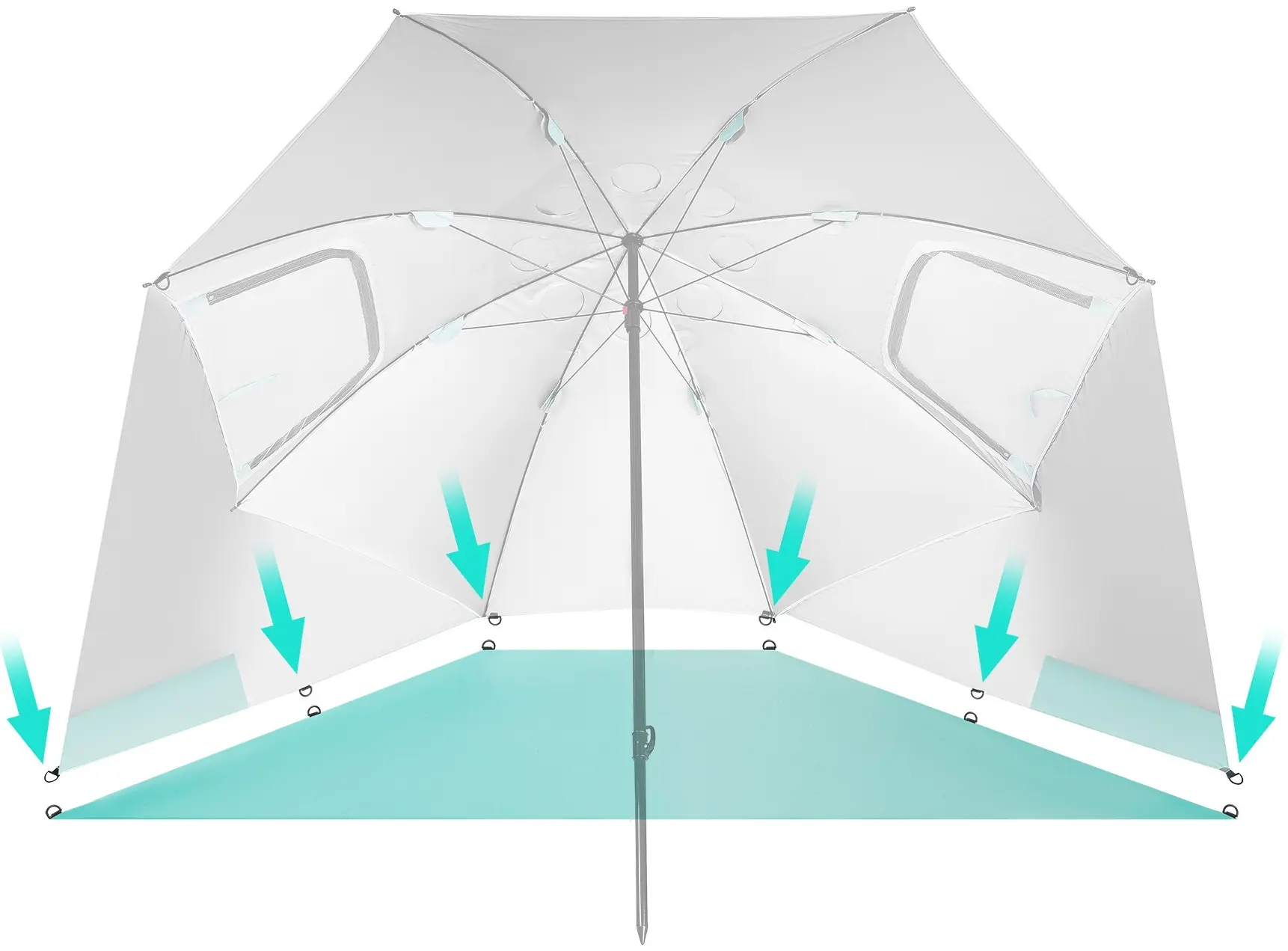 Umbrela de plaja Nils NC17114 (Green Light) - 3