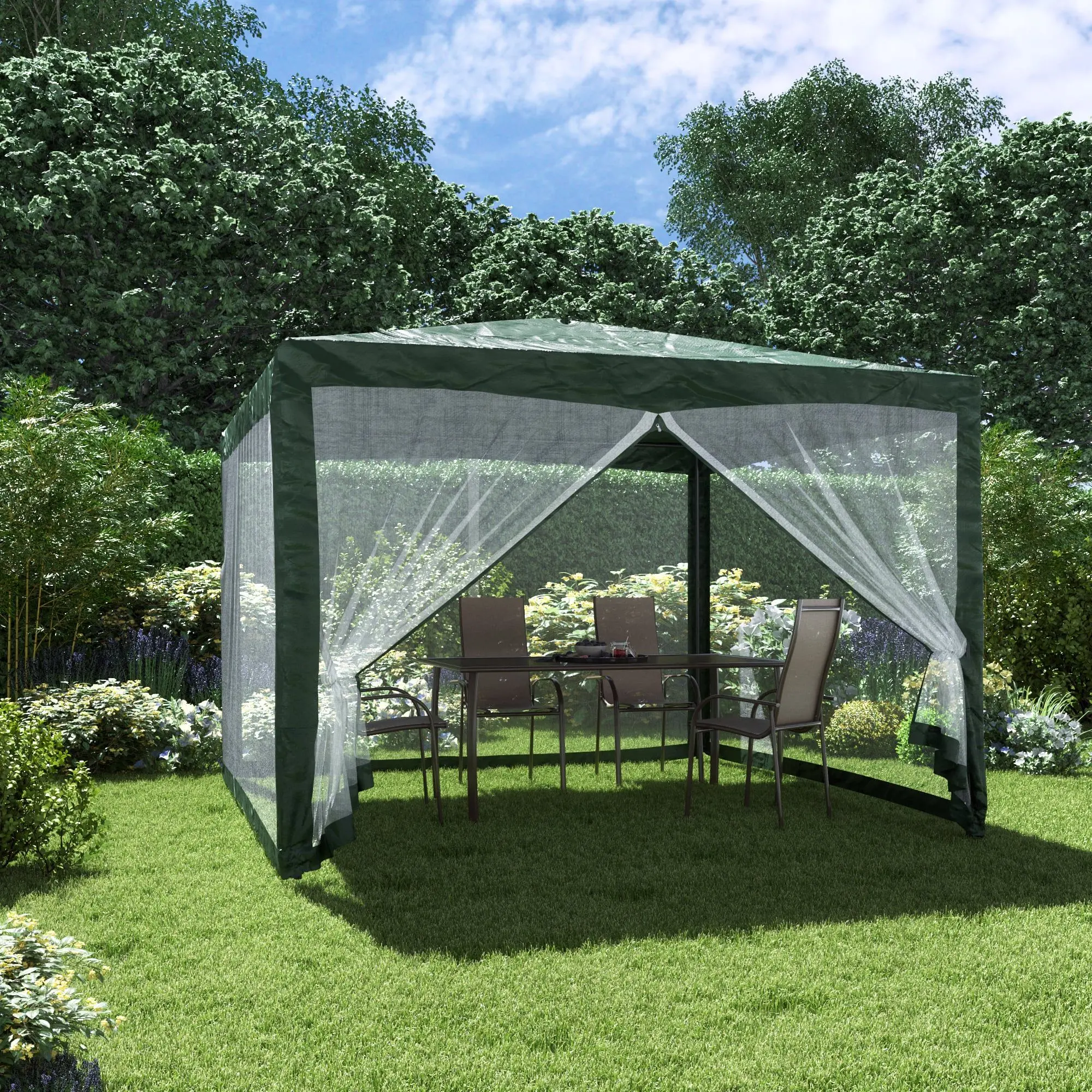 Садовый павильон 2.95x2.95m (Green) - 5