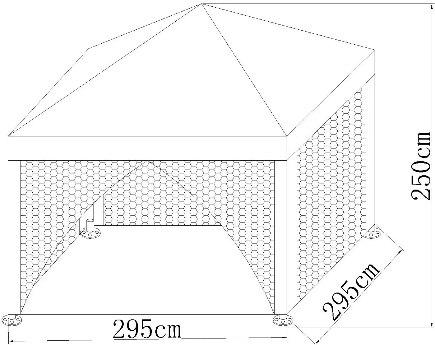 Садовый павильон 2.95x2.95m (Green) - 6