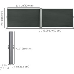 Боковая маркиза Outsunny 840-197V03GY (Grey) Thumb