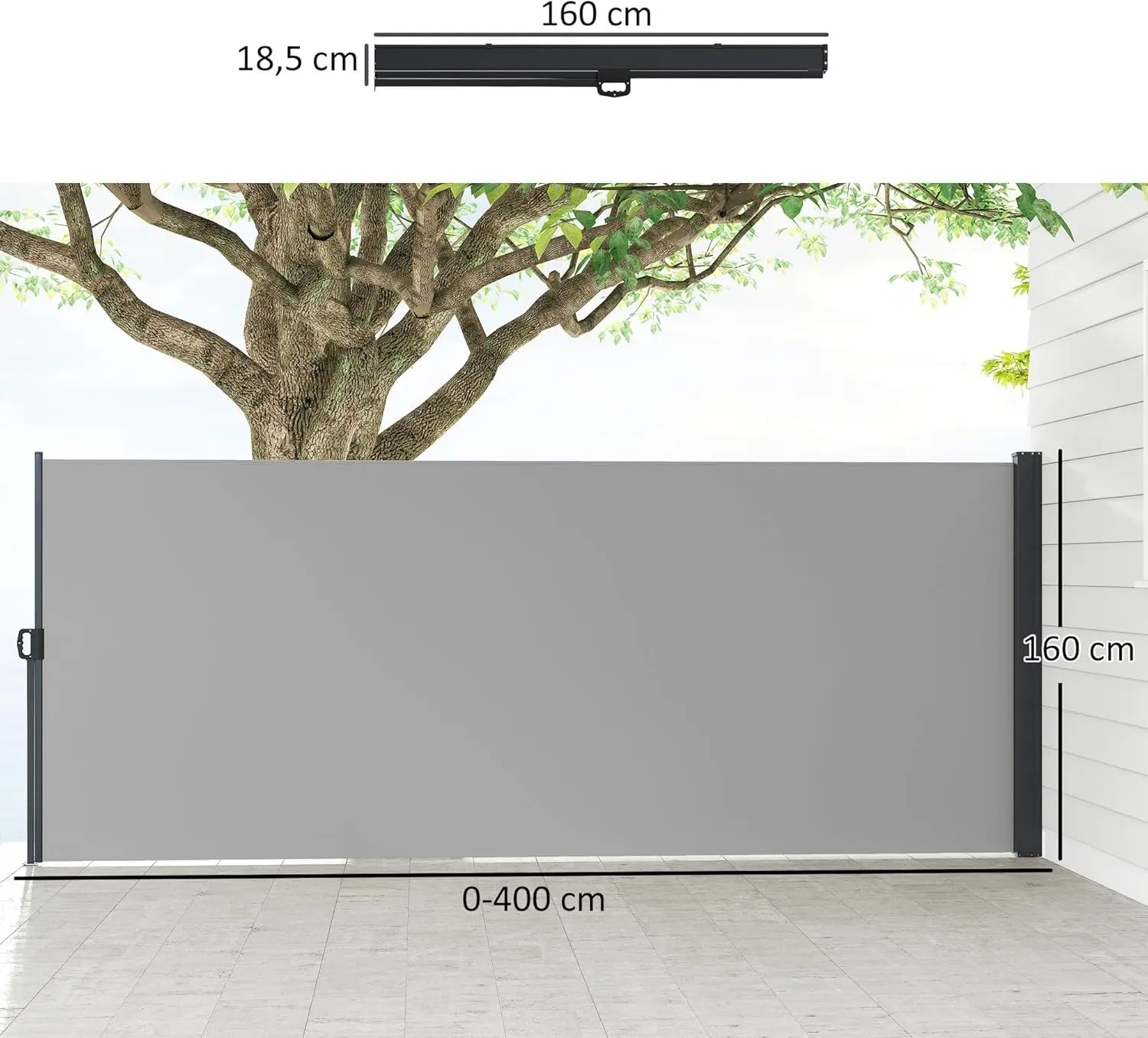 Боковая маркиза Outsunny 840-258V00LG (Light Grey) - 7