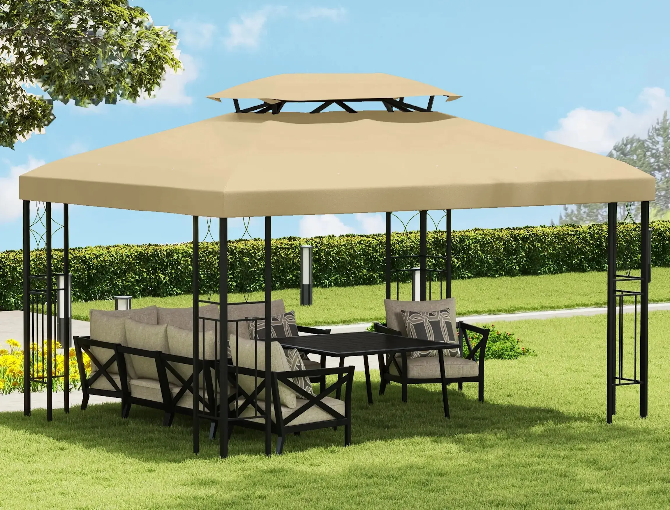 Acoperis pentru pavilion de gradina Outsunny 84C-102CW 4x3 (Cream) - 5