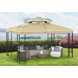 Acoperis pentru pavilion de gradina Outsunny 84C-102CW 4x3 (Cream) Thumb