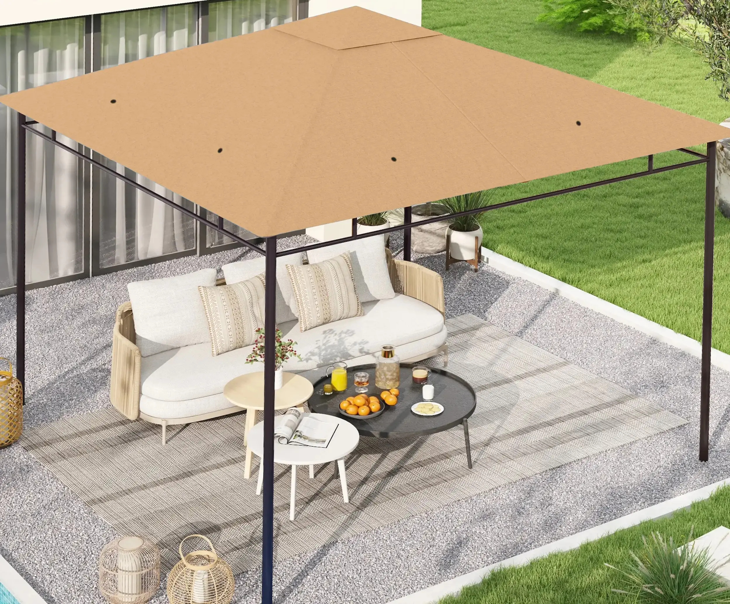 Acoperis pentru pavilion de gradina Outsunny 84C-141BG 298x295 (Beige) - 3