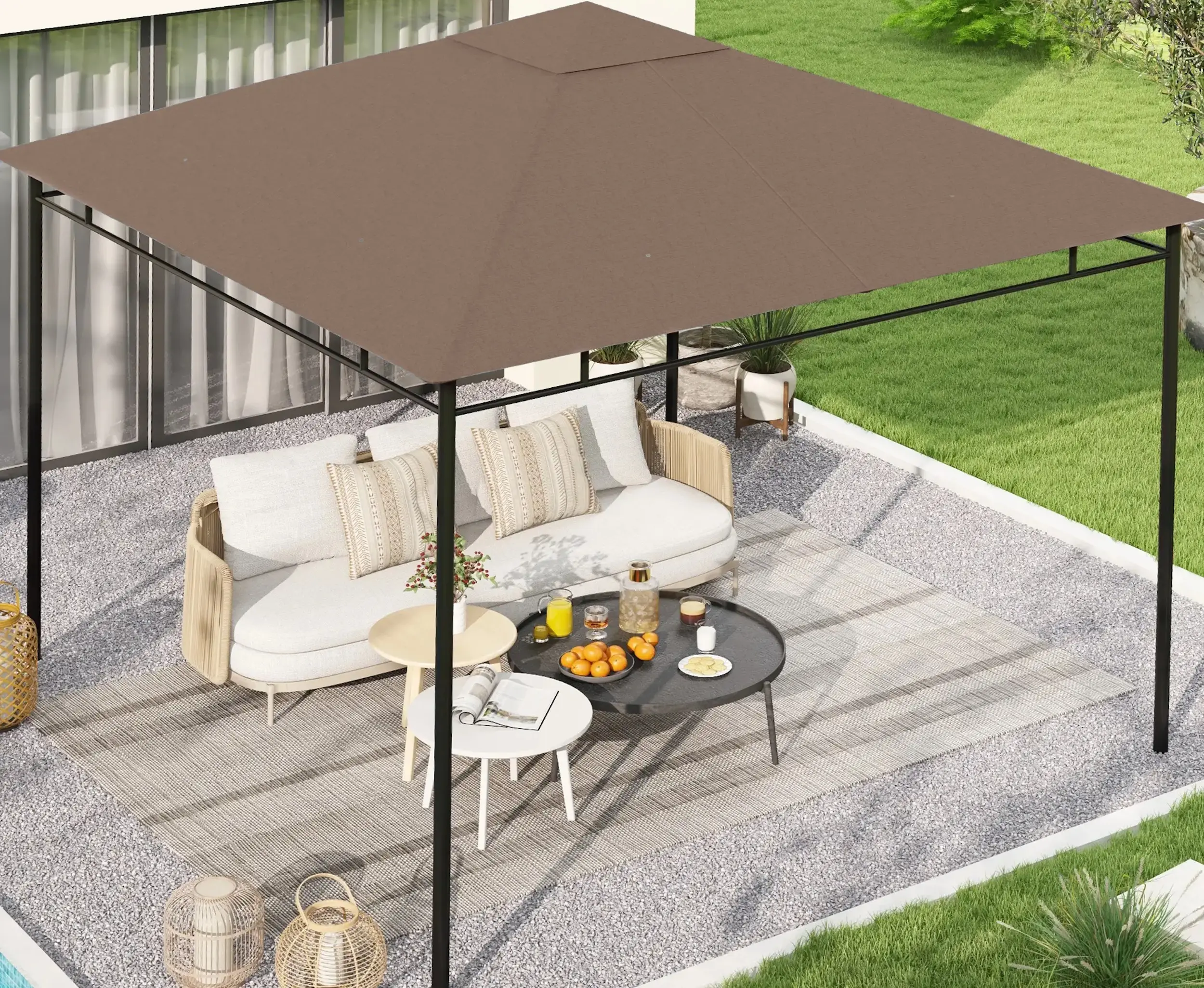 Acoperis pentru pavilion de gradina Outsunny 84C-141CF 3x3 (Brown) - 5