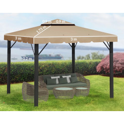 Acoperis pentru pavilion de gradina Outsunny 84C-357V00KK 3x3 (Khaki) Thumb