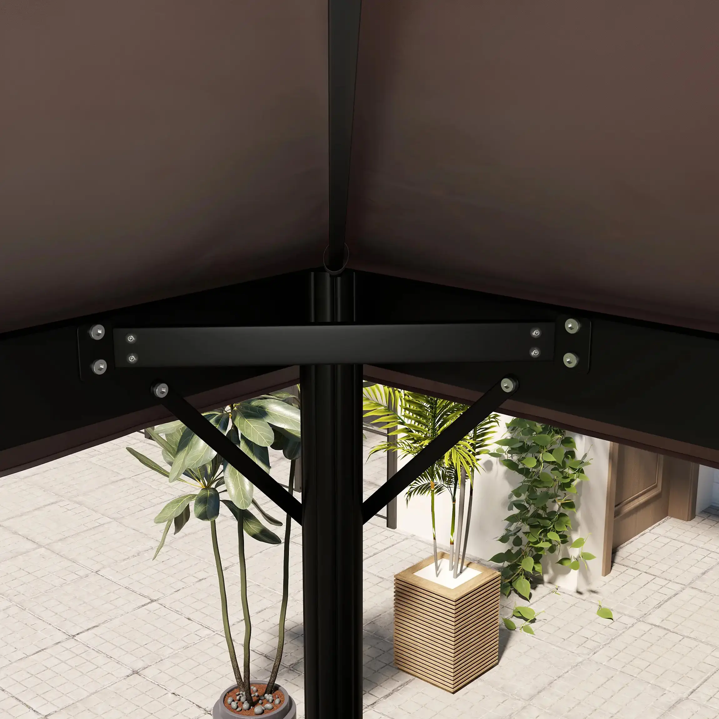 Крыша для для садового павильона Outsunny 84C-535V00CF 4x3 (Brown) - 4