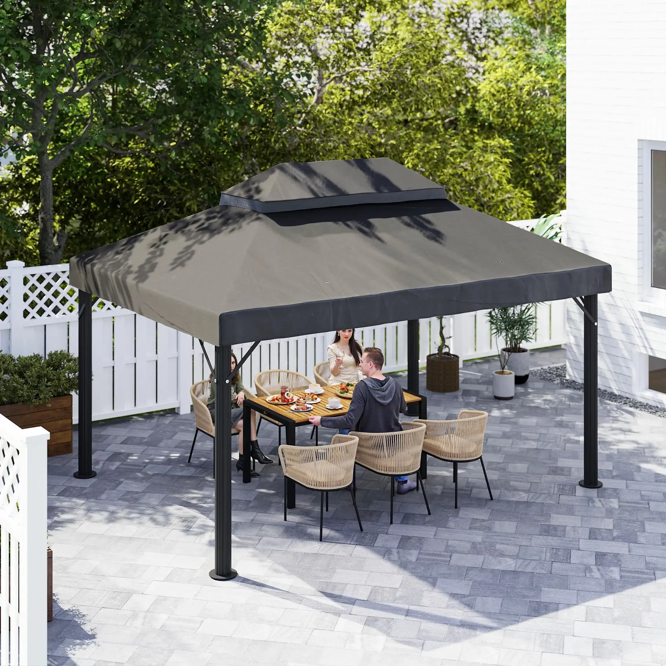 Крыша для для садового павильона Outsunny 84C-535V00CG 3x4 (Dark Grey) - 5