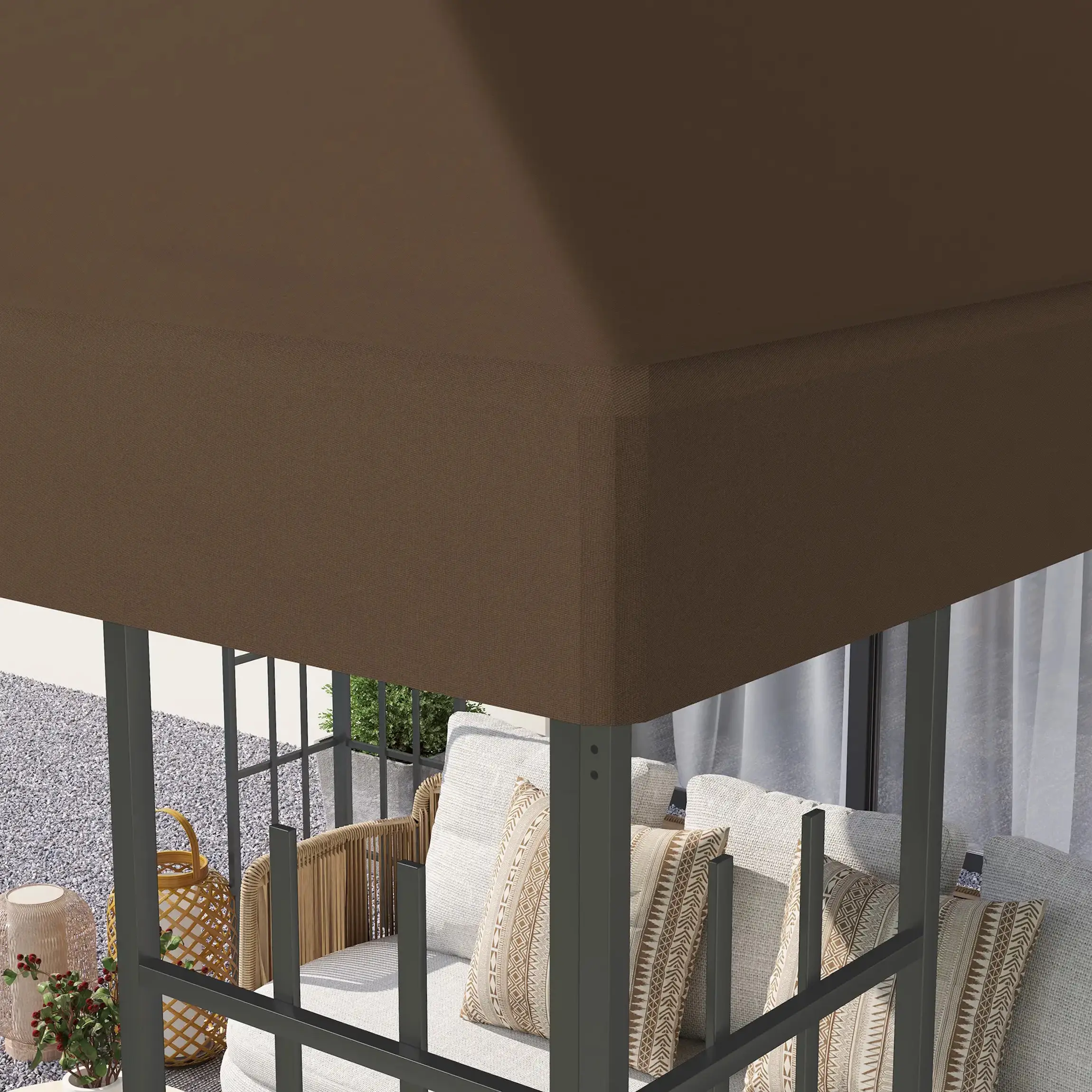 Крыша для для садового павильона Outsunny 84C-536V00BN 3x3 (Brown) - 4